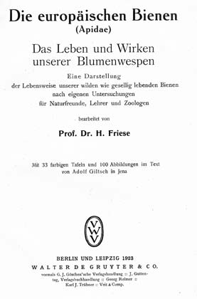 Friese Die europ&auml;ischen Bienen