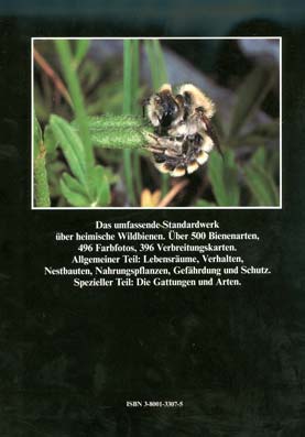 Hintere Umschlagseite der Wildbienen Baden-W&uuml;rttembergs Band 1